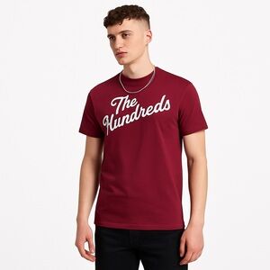 The Hundreds Burgundy Slant Print Logo T-Shirt